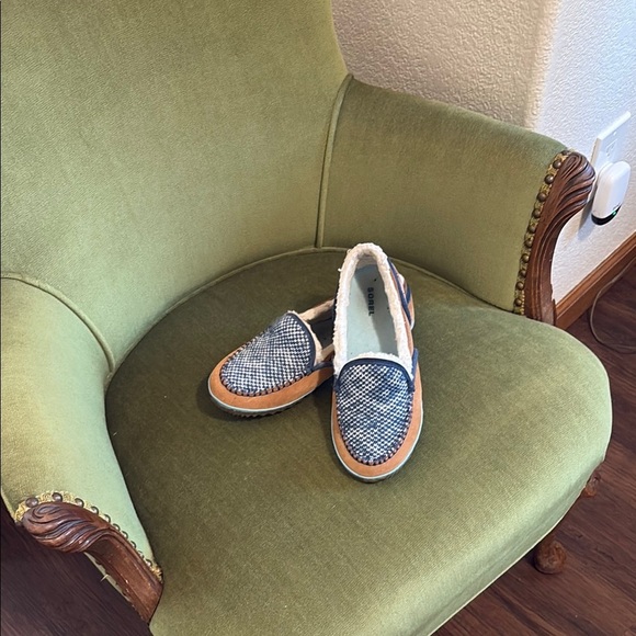 Sorel Blue and Tan Moccasins - Picture 1 of 8